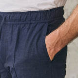 MAX trousers linen navy