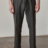 MAX trousers winter linen steel