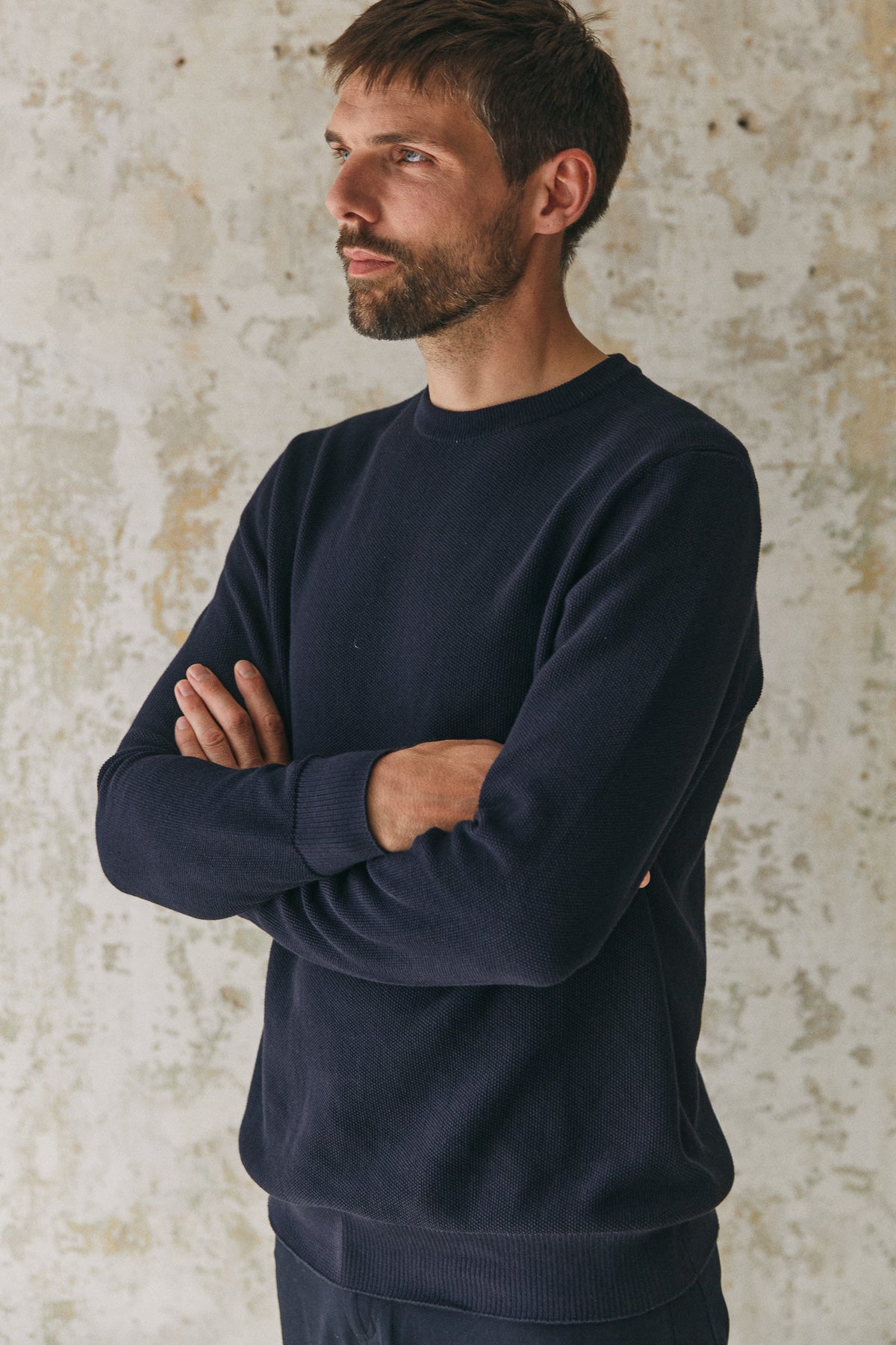 MORTEN jumper eco knotted navy