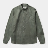 NATHAN shirt dusty olive pure linen