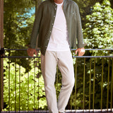 NATHAN shirt pure linen dusty olive