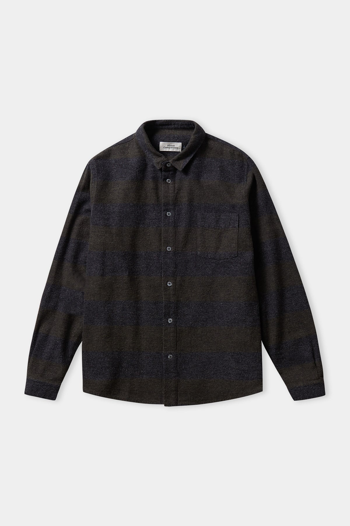 SIMON shirt eco striped coal flannel