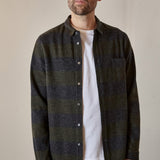 SIMON shirt eco striped coal flannel