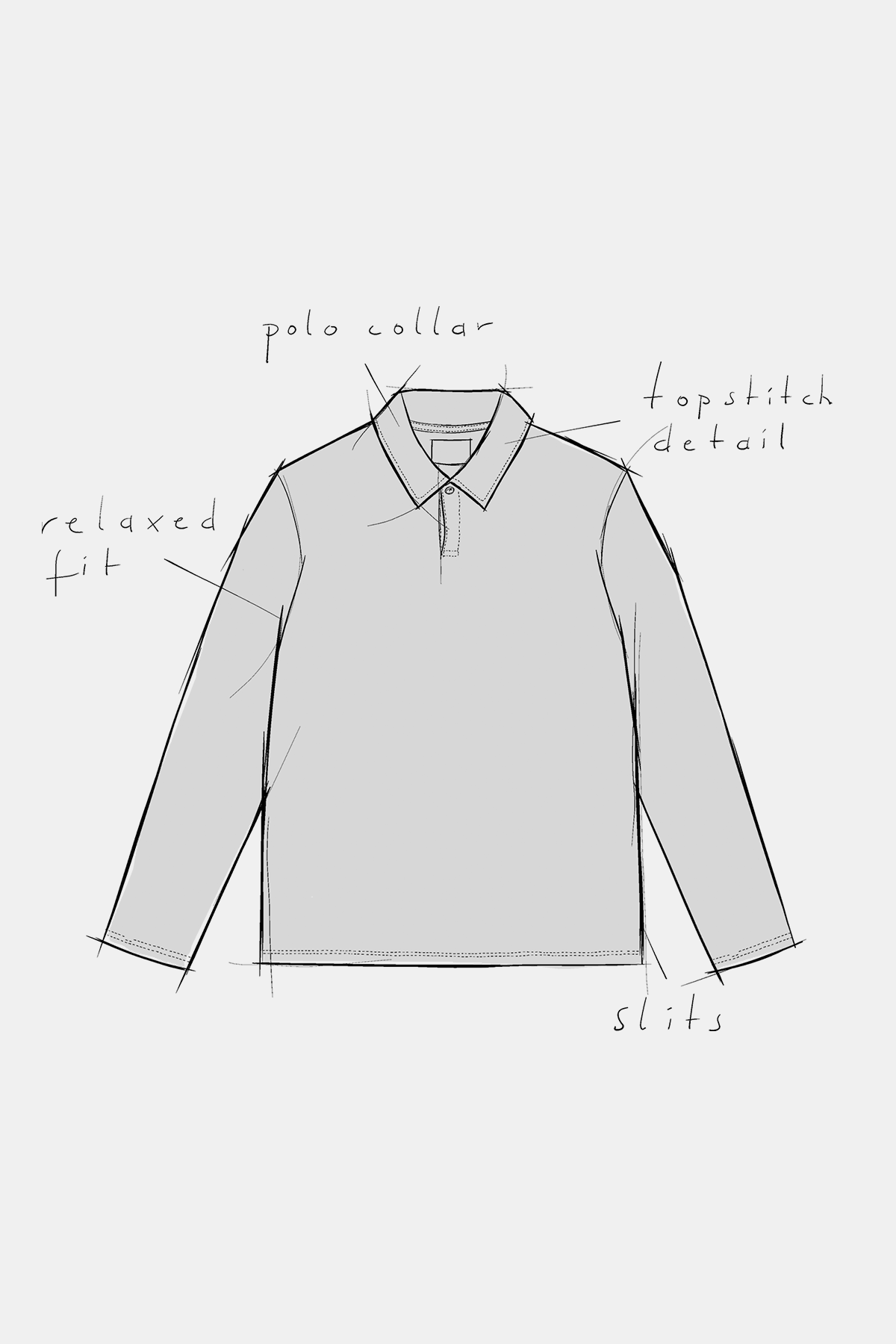 TONI longsleeve polo eco loopback black